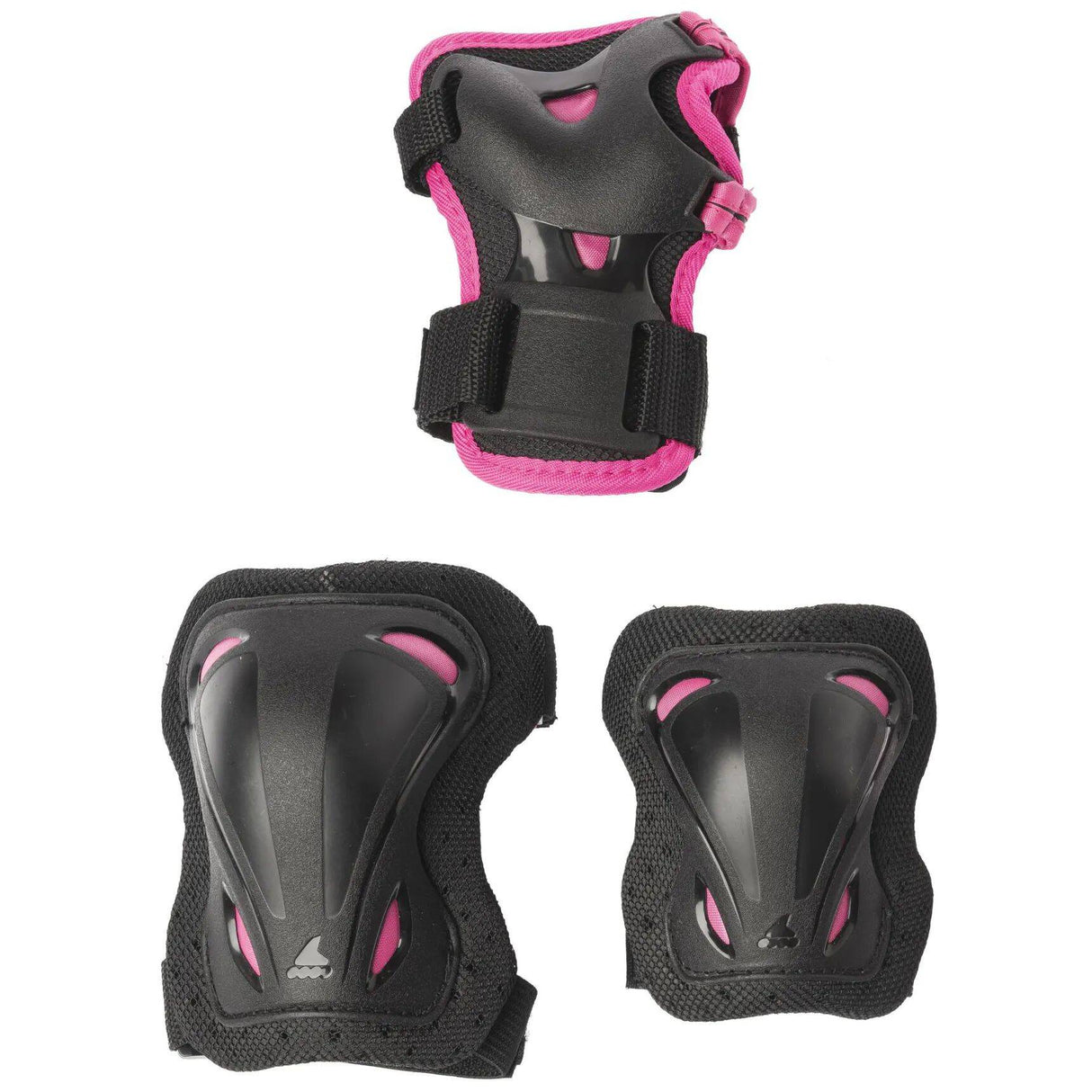 Rollerblade Skate Gear Jr 3 Pad Set - Black/Pink