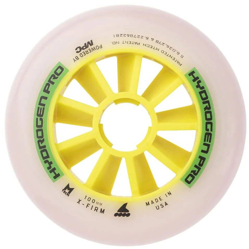 Rollerblade Hydrogen Pro 100mm X-Firm Inline Skate Wheels - White/Green