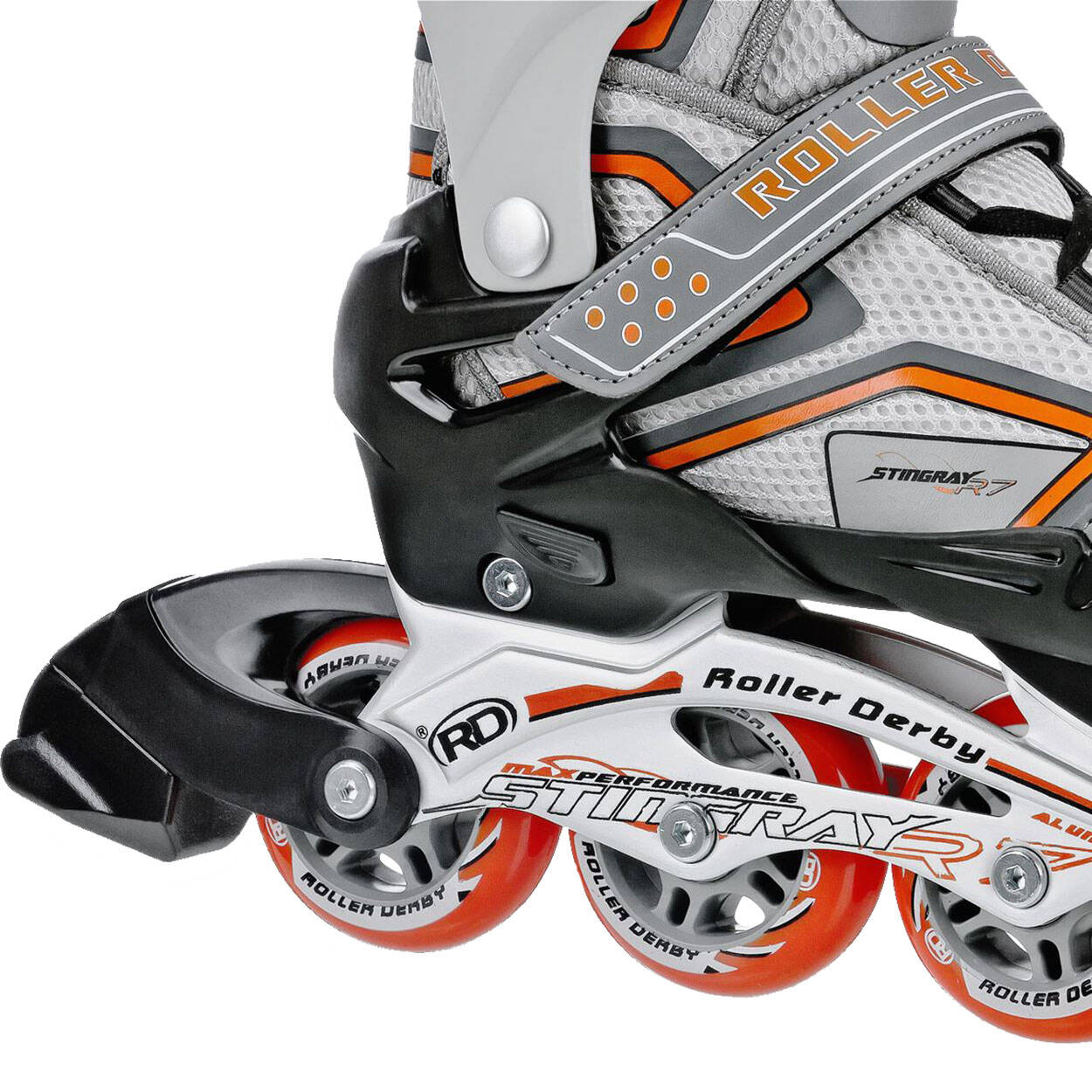 Roller Derby Stingray R7 Adjustable Inline Skates - Grey/Orange