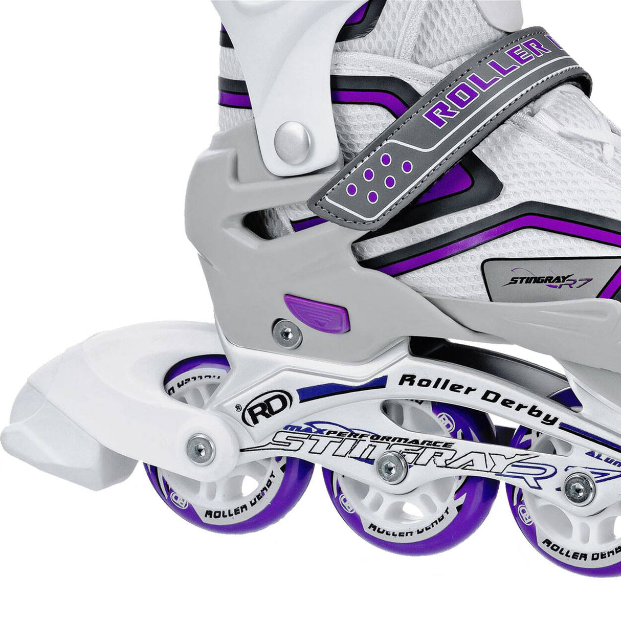 Roller Derby Stingray R7 Adjustable Inline Skates - White/Lilac