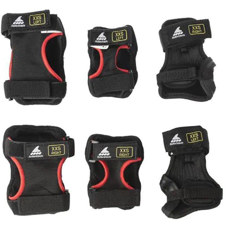 Rollerblade Skate Gear Jr 3 Pack Pad Set - Black/Red