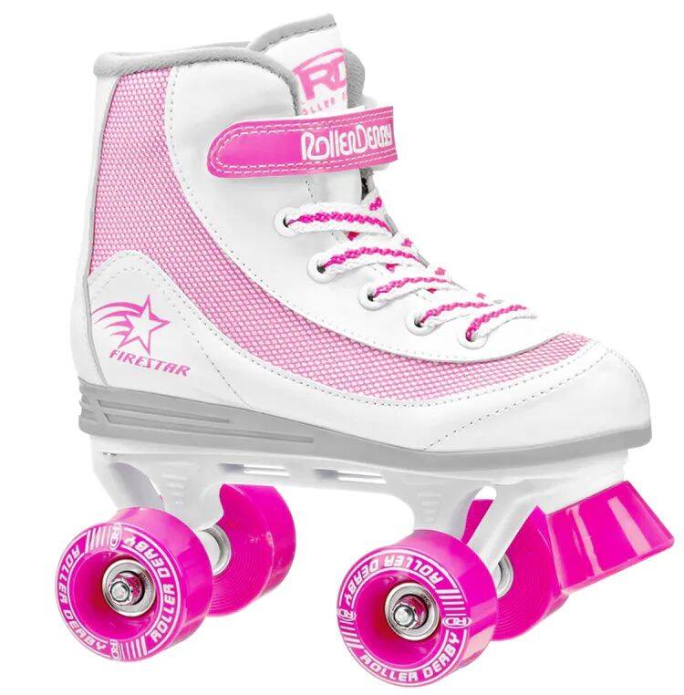 Roller Derby FireStar V2 Quad Roller Skates - White/Pink