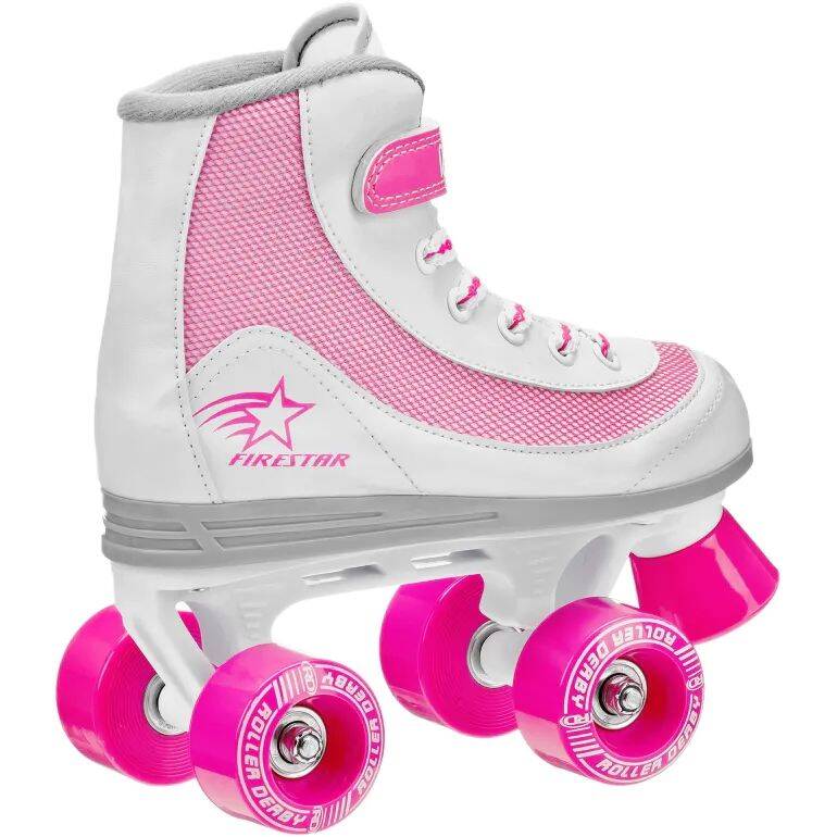 Roller Derby FireStar V2 Quad Roller Skates - White/Pink