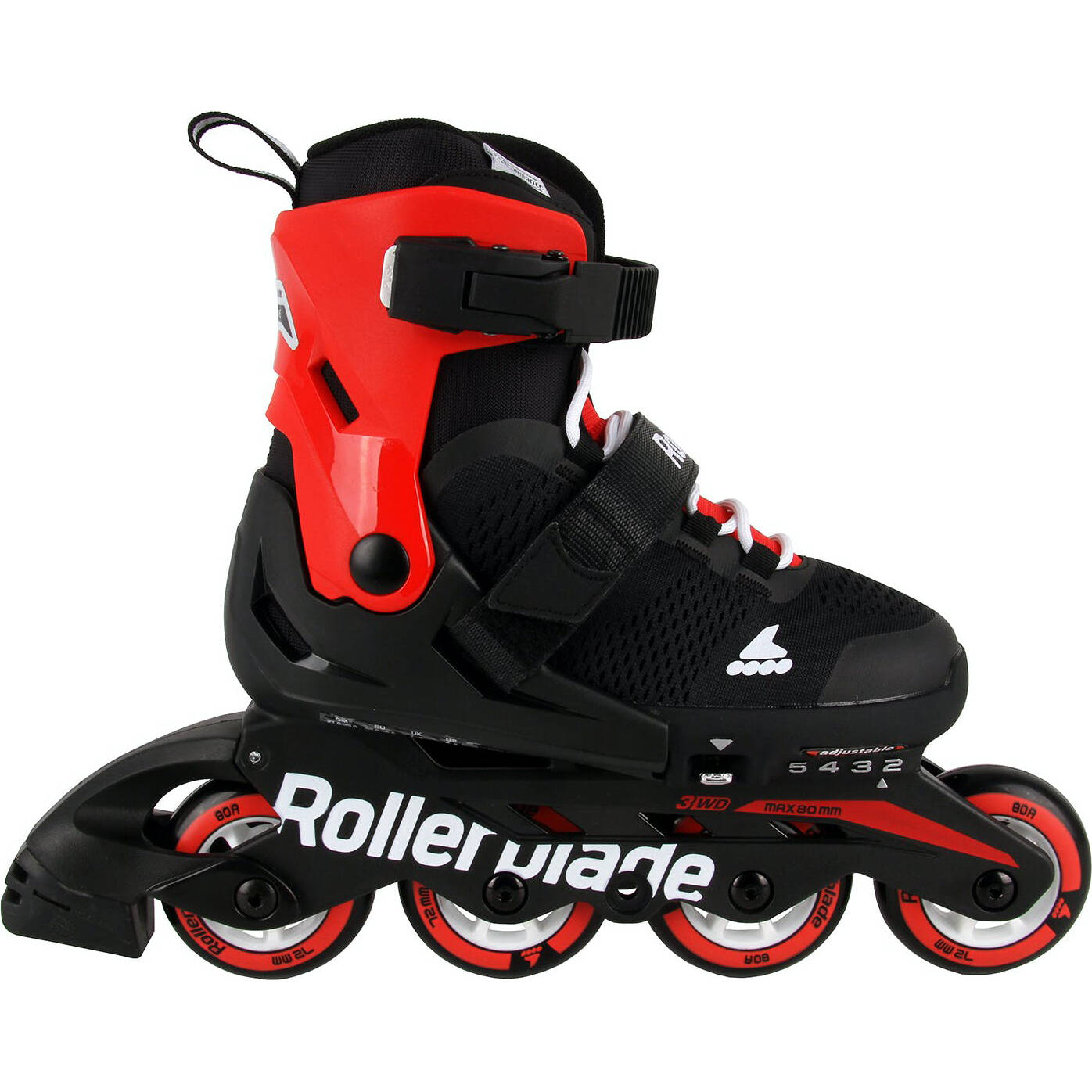 Rollerblade Microblade Adjustable Inline Skates - Black/Red