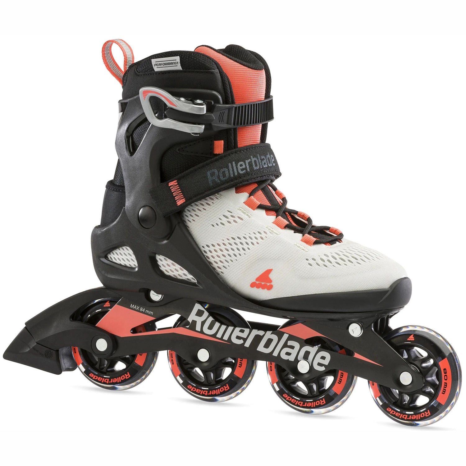 Rollerblade Macroblade 80 Fitness Skates - Glacier Grey/Coral