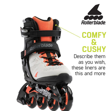 Rollerblade Macroblade 80 Fitness Skates - Glacier Grey/Coral