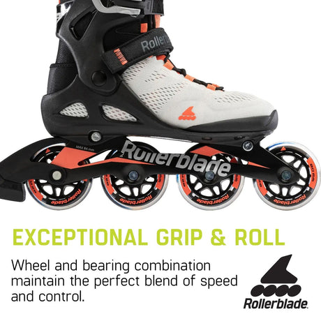 Rollerblade Macroblade 80 Fitness Skates - Glacier Grey/Coral
