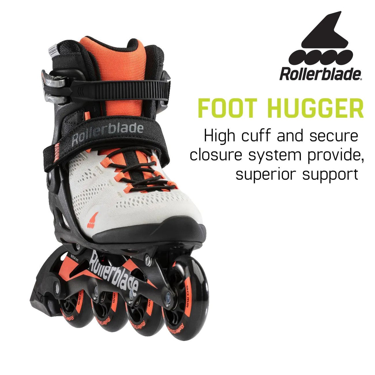 Rollerblade Macroblade 80 Fitness Skates - Glacier Grey/Coral