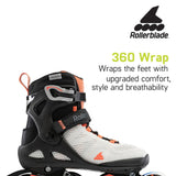 Rollerblade Macroblade 80 Fitness Skates - Glacier Grey/Coral
