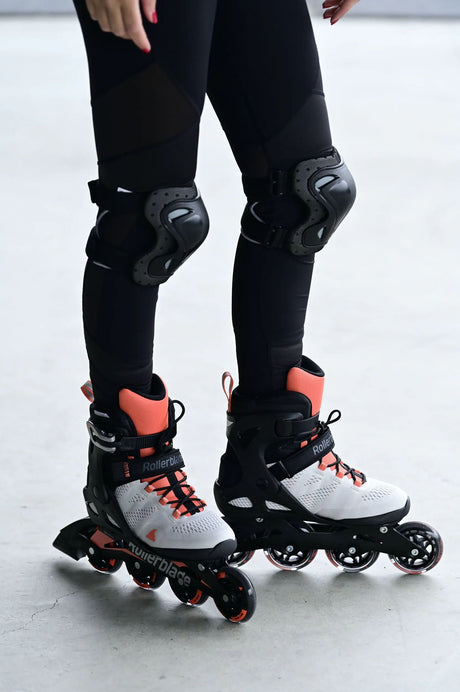 Rollerblade Macroblade 80 Fitness Skates - Glacier Grey/Coral