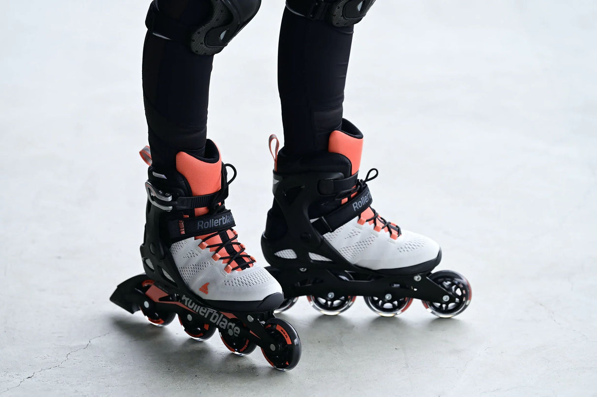 Rollerblade Macroblade 80 Fitness Skates - Glacier Grey/Coral