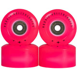 Rookie LED Flash Quad Roller Skate Wheels 58mm - Clear Pink