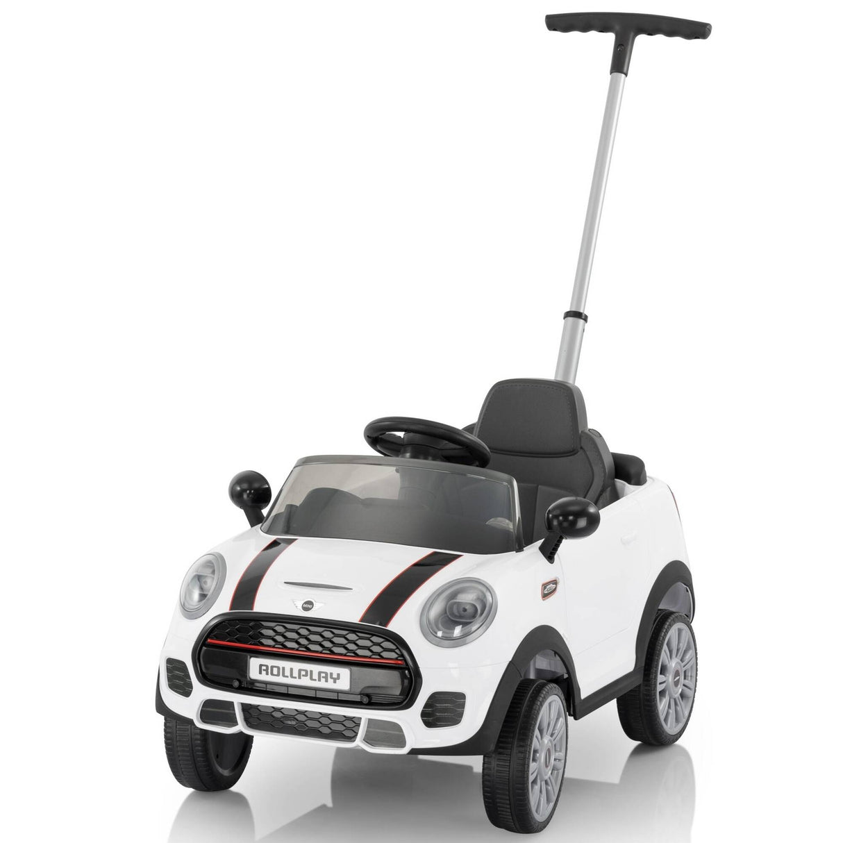 Rollplay Mini Cooper Push Car w/ Parental Handle - White