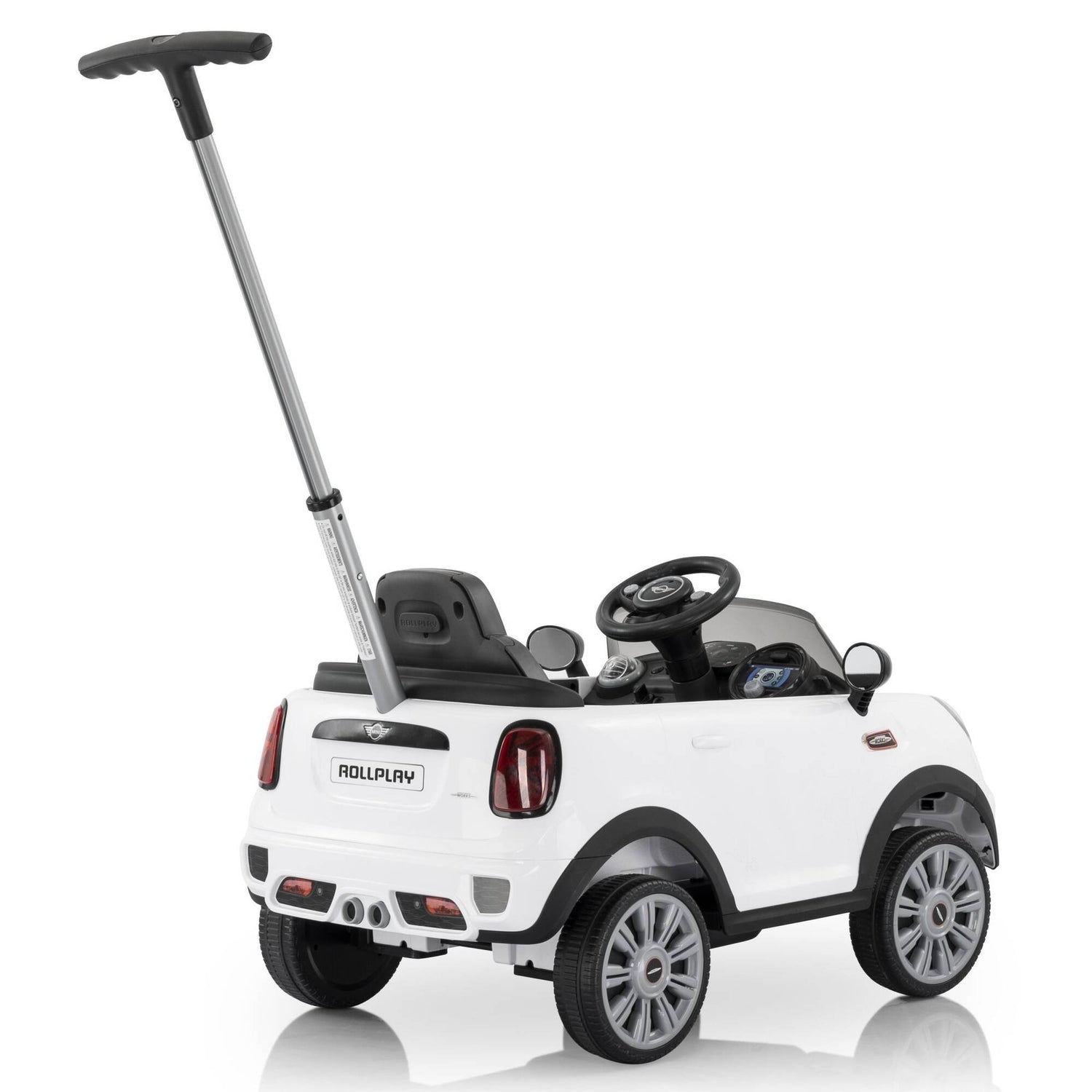 Rollplay Mini Cooper Push Car w/ Parental Handle - White
