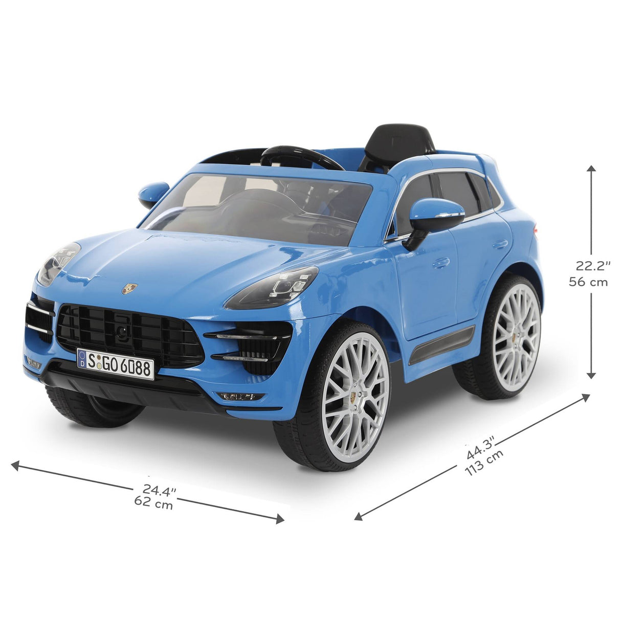 Rollplay Porsche Macan 12 Volt Premium Electric Ride On w/Remote Control - Blue