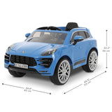 Rollplay Porsche Macan 12 Volt Premium Electric Ride On w/Remote Control - Blue
