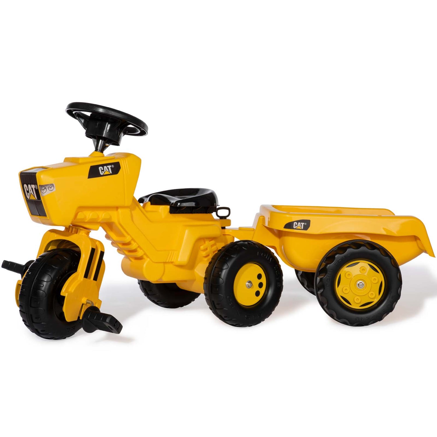 Rolly Toys CAT Trio Tractor w/ Electronic Steering Wheel & Trailer