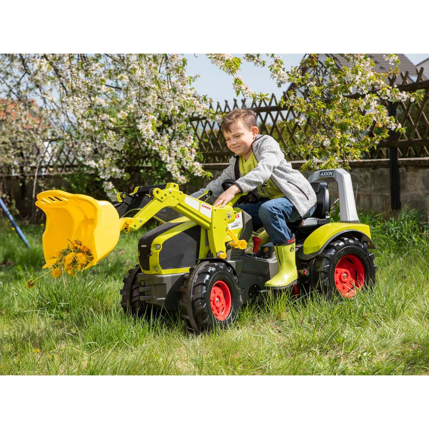 Rolly Toys Claas Axion 940 Xtrac Premium Tractor w/ Frontloader, Brake & Gears