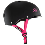 S1 Lifer Multi Impact Helmet - Black Matt/Pink Strap