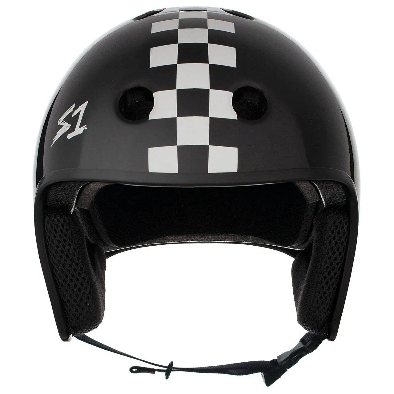 S1 Retro Lifer Helmet - Black Gloss White Checker