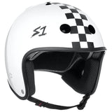 S1 Retro Lifer Helmet - White Gloss Black Checker