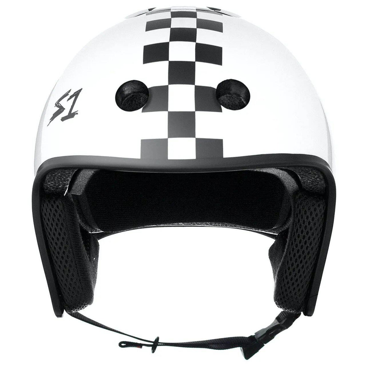 S1 Retro Lifer Helmet - White Gloss Black Checker