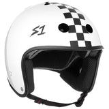 S1 Retro Lifer Helmet - White Gloss Black Checker LRG