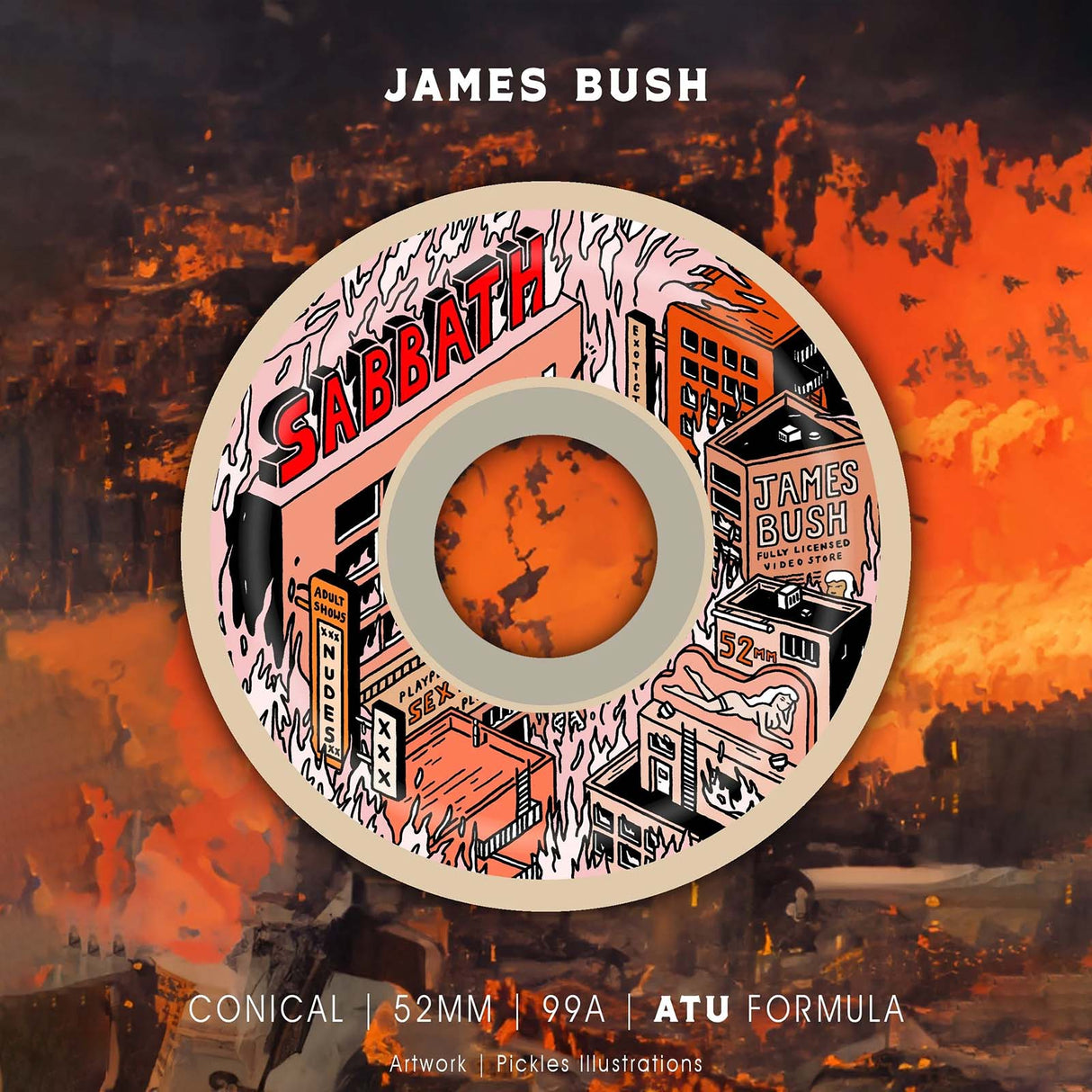 Sabbath Wheels Sin City James Bush Pro Skateboard Wheels 52mm