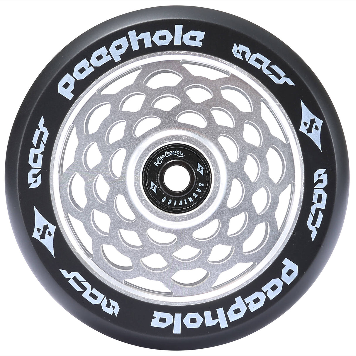 Sacrifice Peephole 110mm Scooter Wheels (pair) - Silver