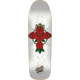 Santa Cruz Dressen Rose Cross Shaped Skateboard Deck - White/Red 9.31"