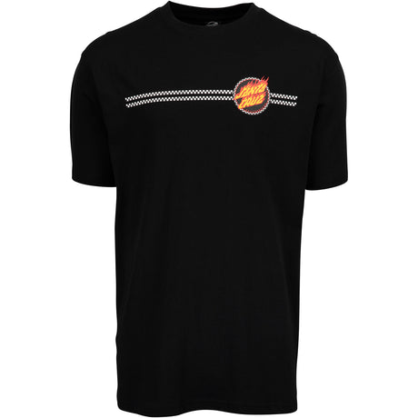 Santa Cruz Check Ringed Flamed Dot T Shirt - Black