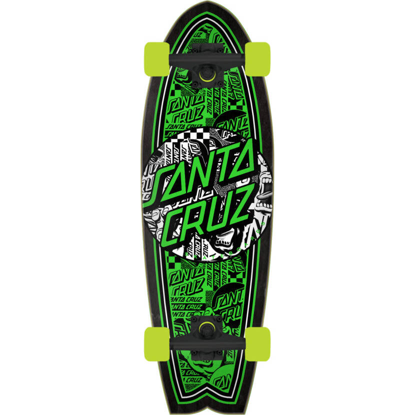 Santa Cruz Flier Collage Dot Shark Complete Cruiser - Green 27.7"