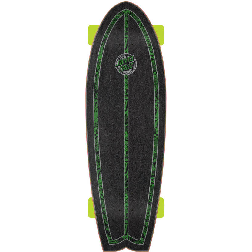 Santa Cruz Flier Collage Dot Shark Complete Cruiser - Green 27.7"