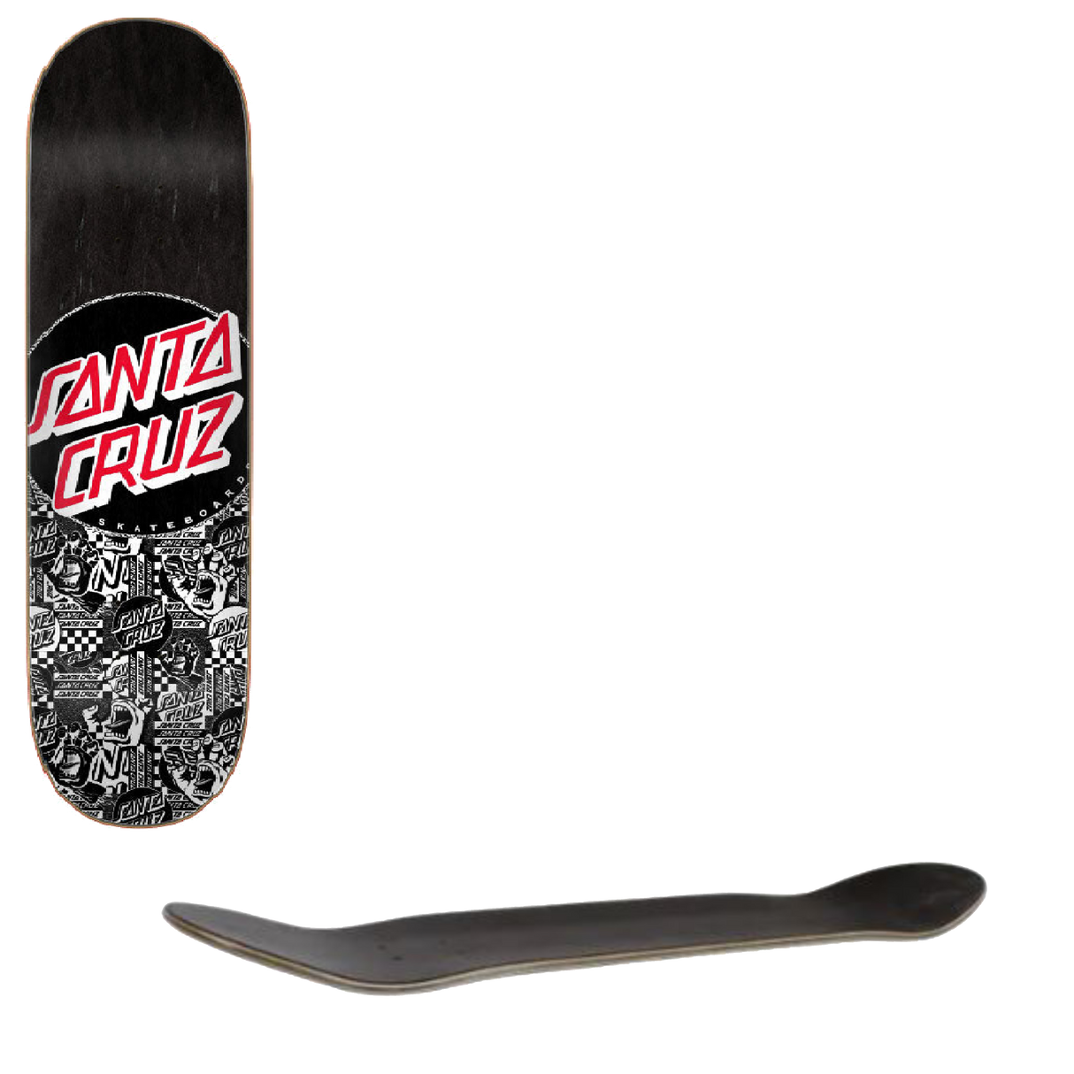 Santa Cruz Flier Collage Dot Skateboard Deck - Black 8.125"