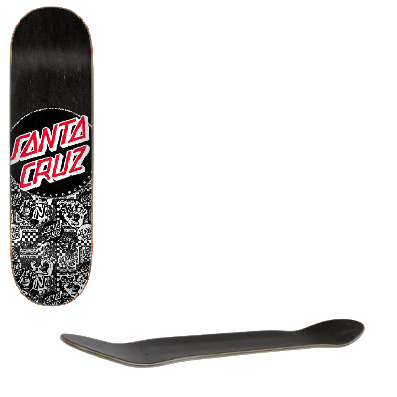Santa Cruz Flier Collage Dot Skateboard Deck - Black 8.125"