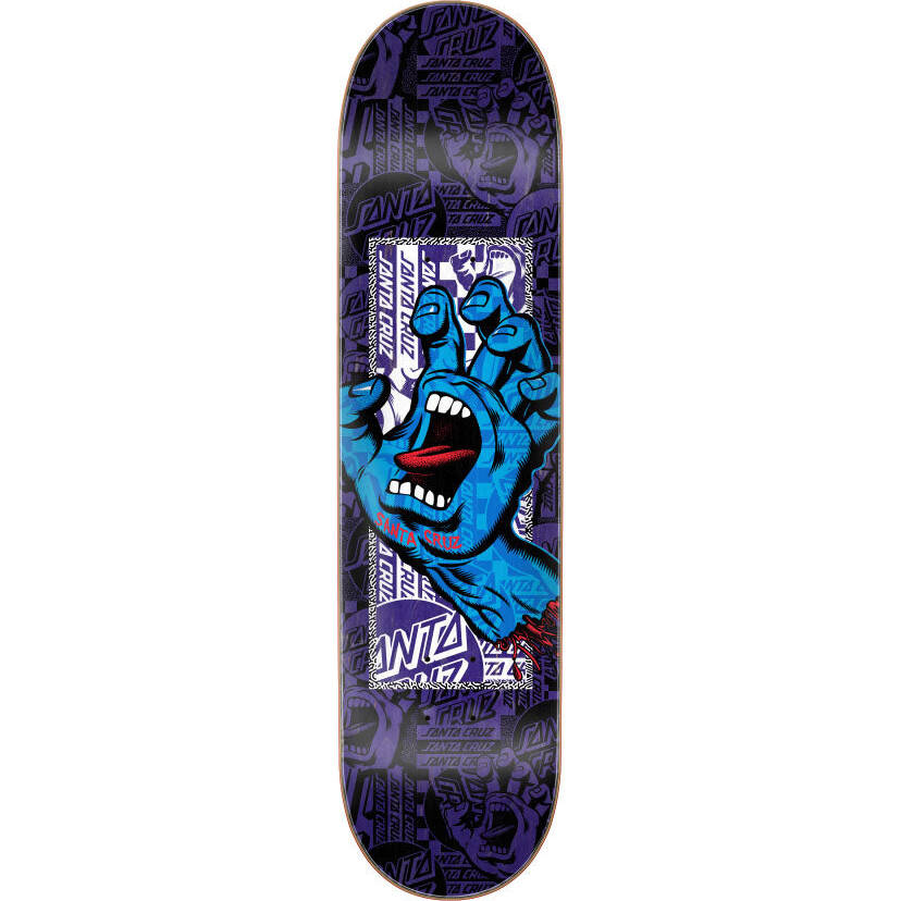 Santa Cruz Flier Collage Hand Skateboard Deck - Black/Blue 7.75"