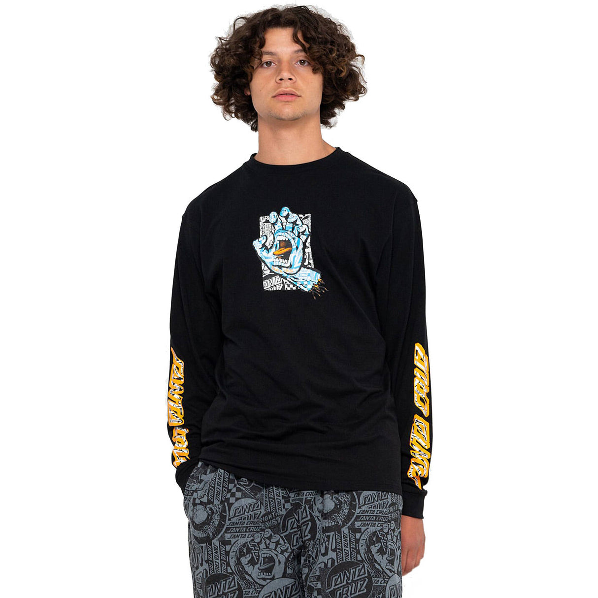 Santa Cruz Flier Hand Longsleeve T Shirt - Black