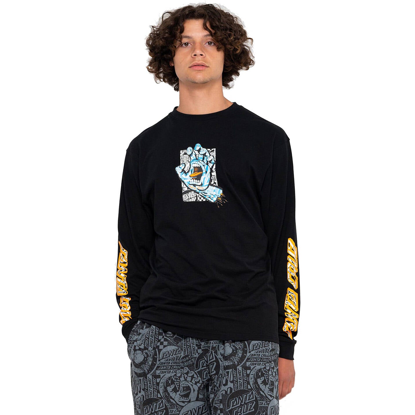 Santa Cruz Flier Hand Longsleeve T Shirt - Black
