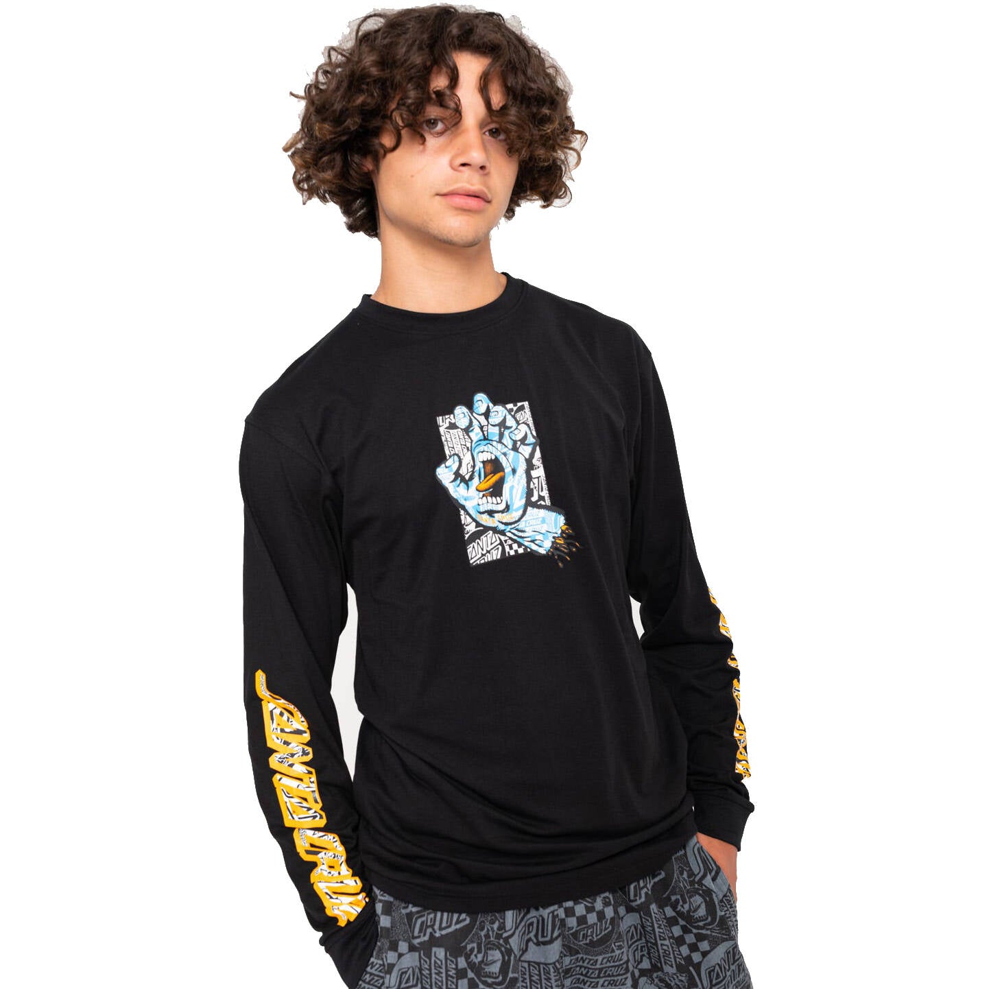 Santa Cruz Flier Hand Longsleeve T Shirt - Black