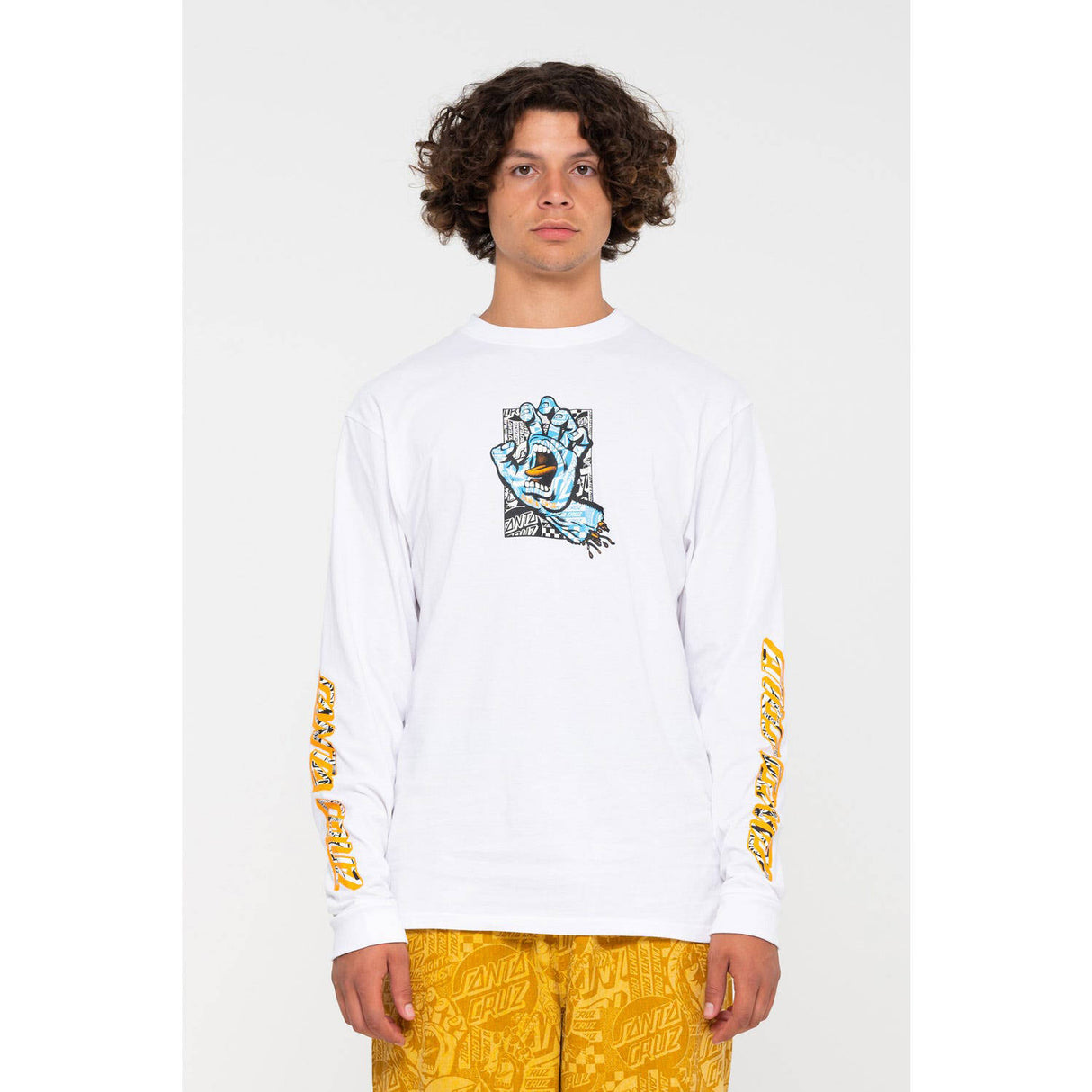Santa Cruz Flier Hand Longsleeve T Shirt - White
