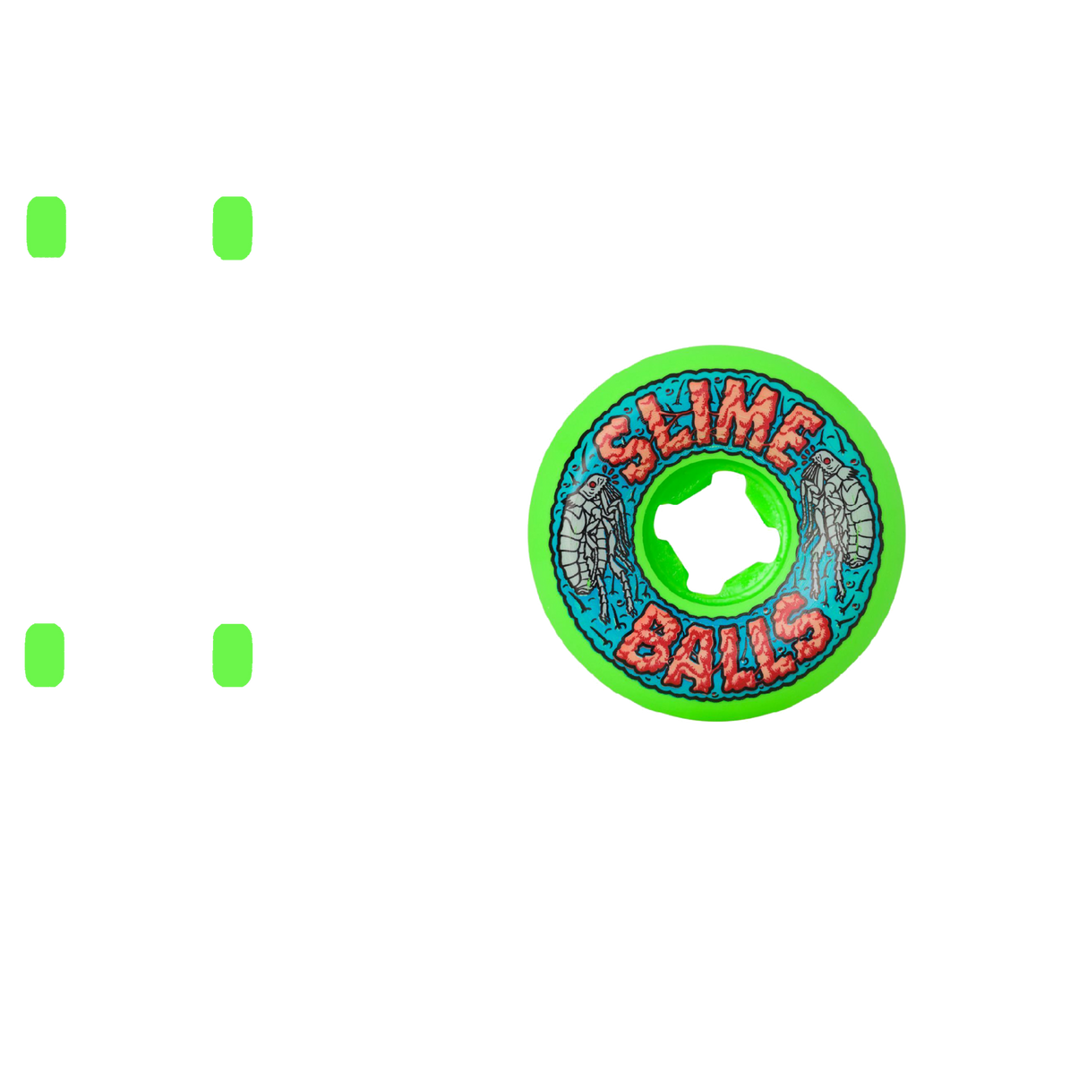Santa Cruz Slime Balls Flea Balls 99a Skateboard Wheels - Green 56mm