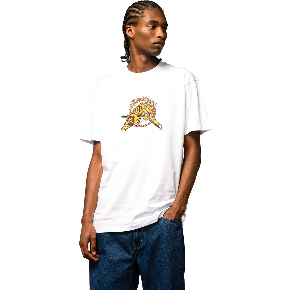 Santa Cruz Salba Tiger Simplified T Shirt - White