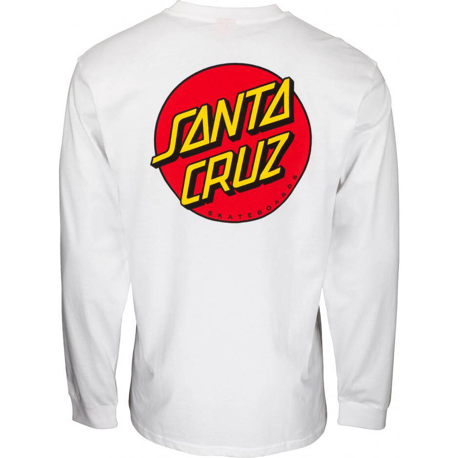 Santa Cruz Classic Dot Chest Long Sleeve T Shirt - White