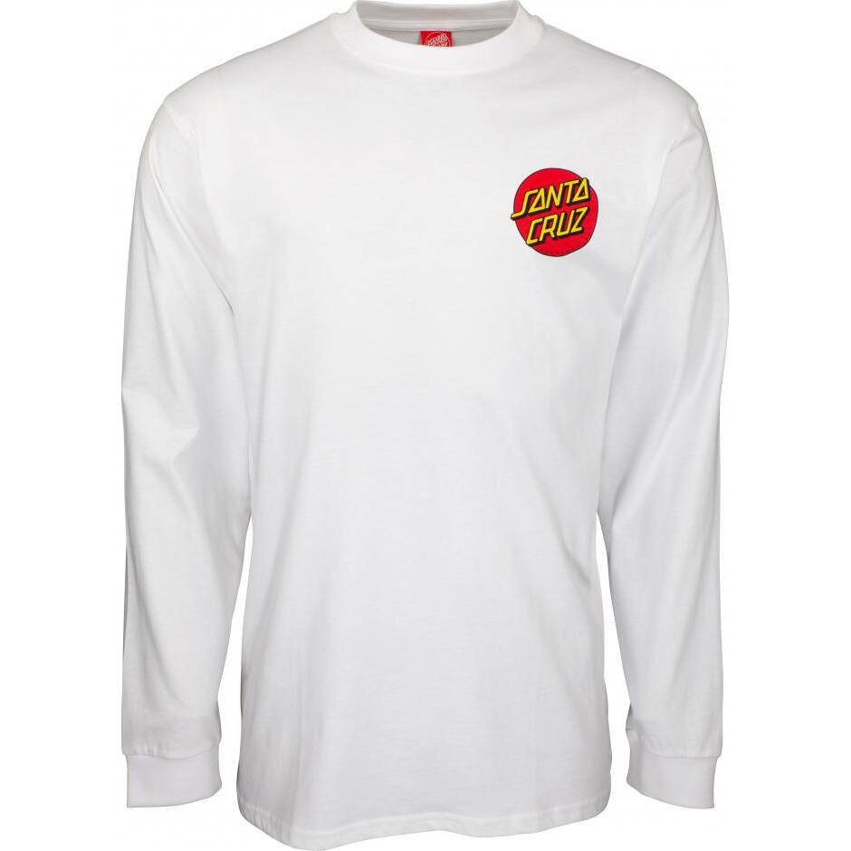 Santa Cruz Classic Dot Chest Long Sleeve T Shirt - White