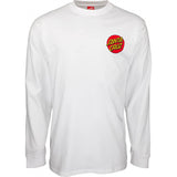 Santa Cruz Classic Dot Chest Long Sleeve T Shirt - White