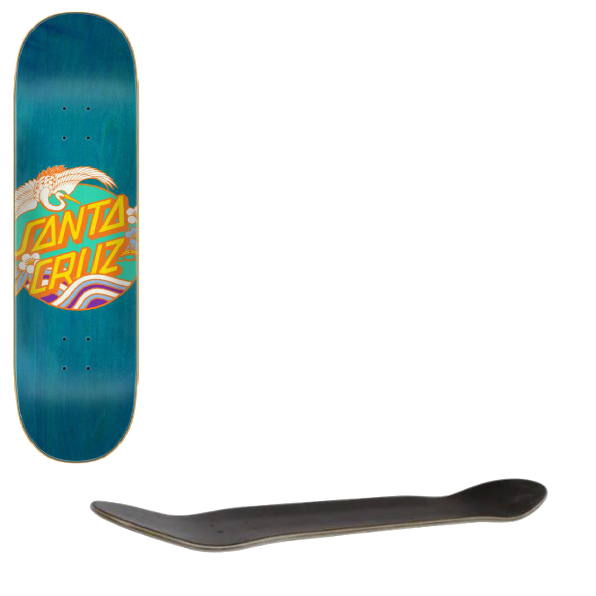 Santa Cruz Crane Dot Birch Skateboard Deck - Blue 8"