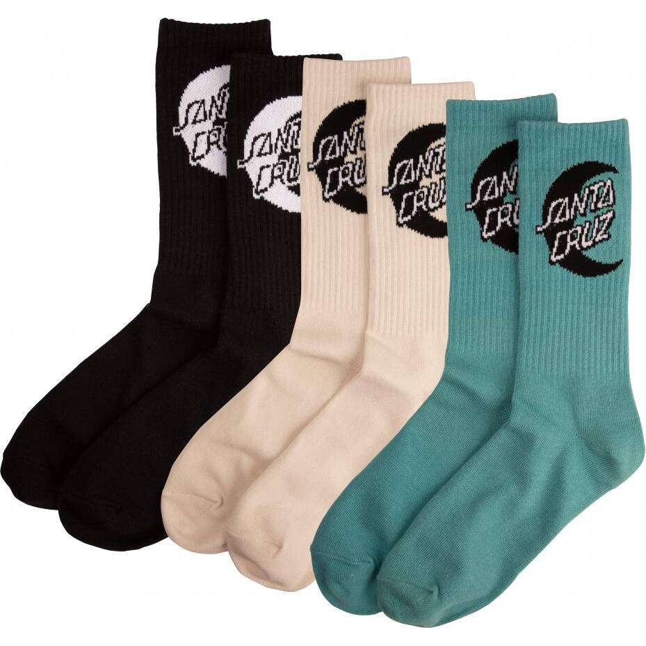 Santa Cruz Mono Moon Dot Socks - 3 Pack