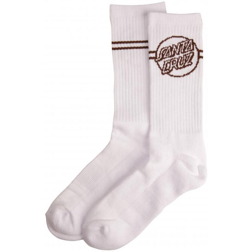 Santa Cruz Opus Dot Stripes Socks - White/Sepia
