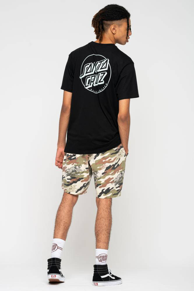 Santa Cruz Opus Dot Stripe T Shirt - Black/Ice Blue