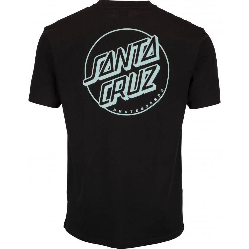 Santa Cruz Opus Dot Stripe T Shirt - Black/Ice Blue